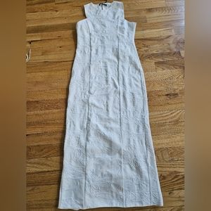 White zara embossed dress